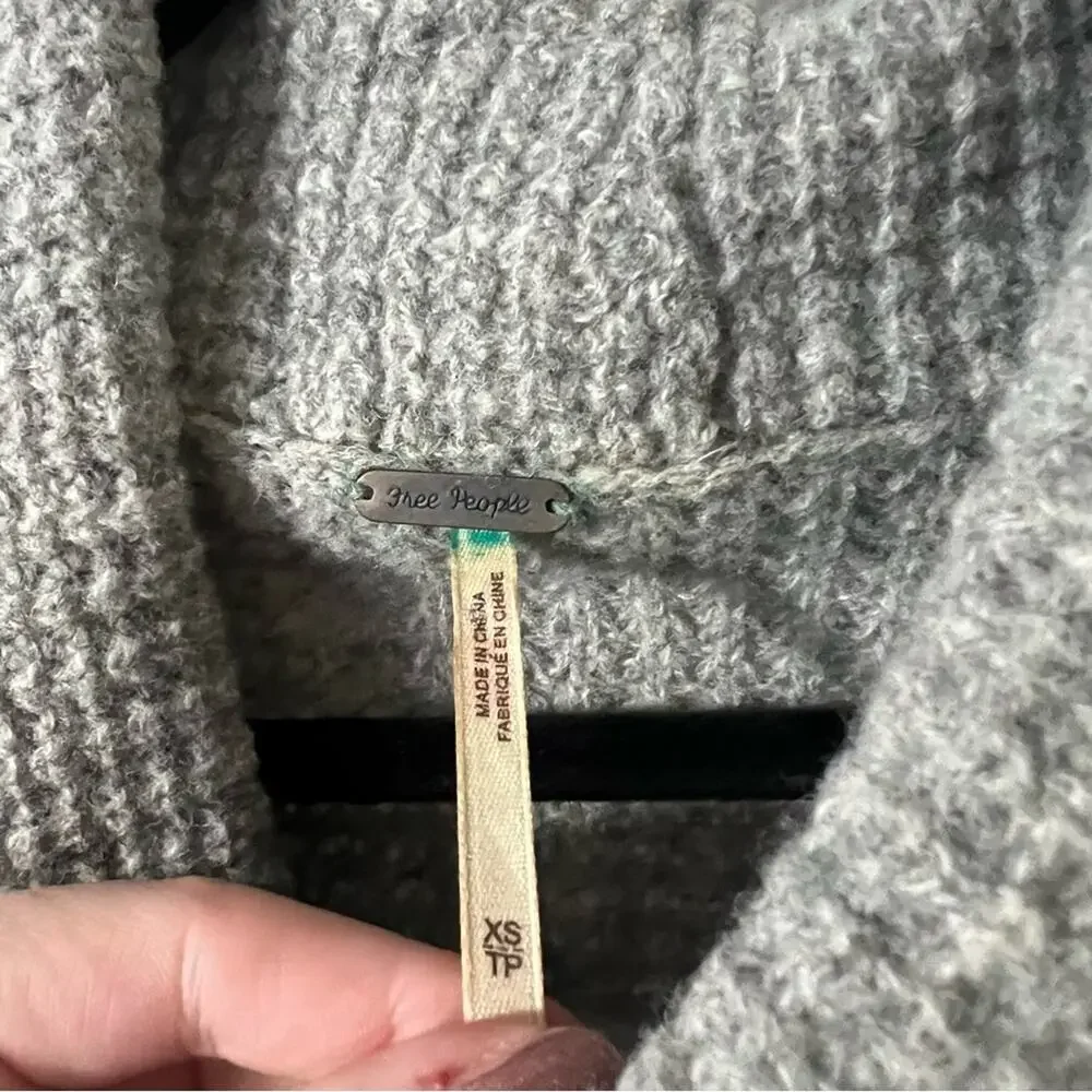 Free People Sidewinder Grey Wool Sweater